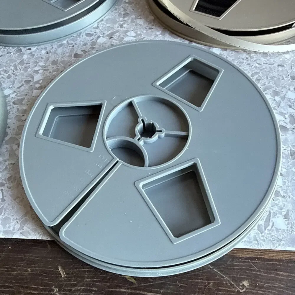 Lot Of 3 7” Plastic Film Cans One Has Film Super 8